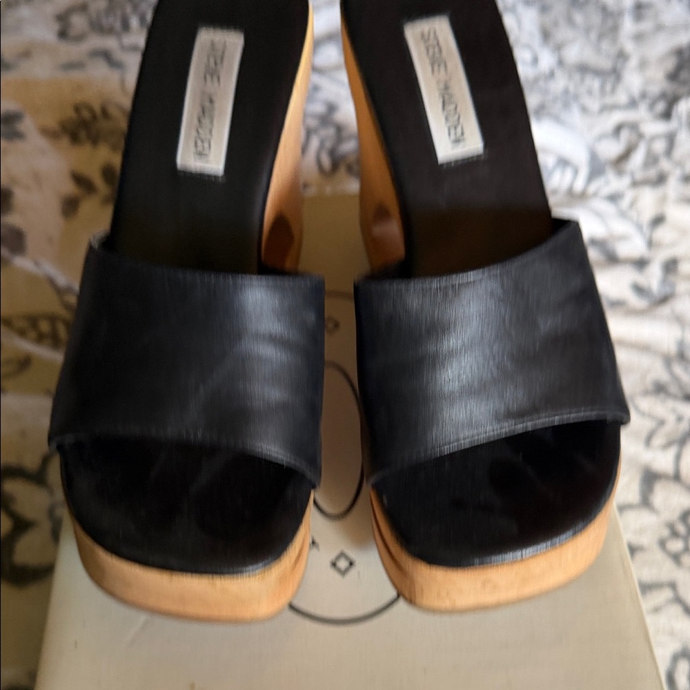 Steve Madden Black and Brown Women's Clogs